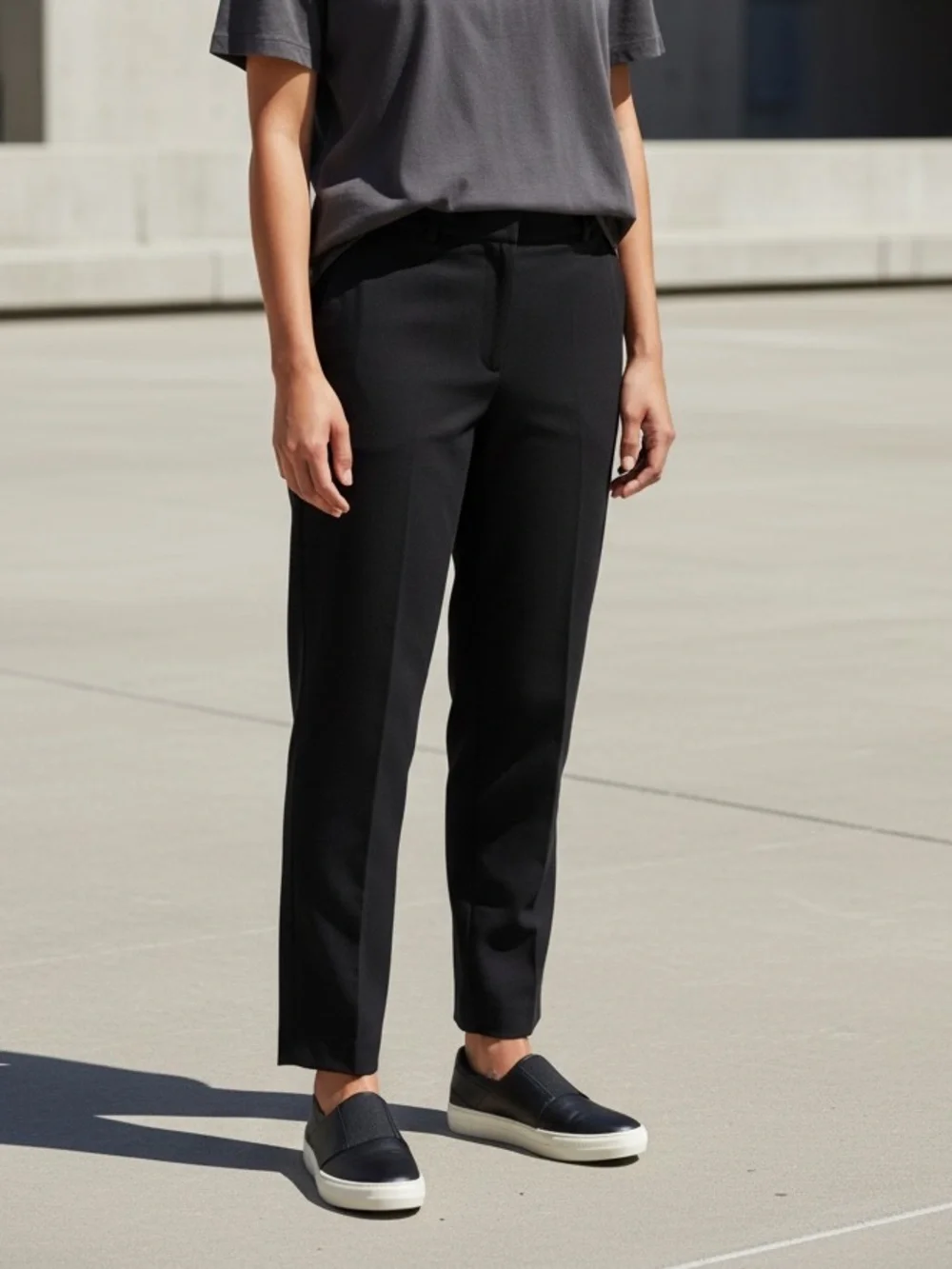 Helmut Lang black leather slip-on sneakers
